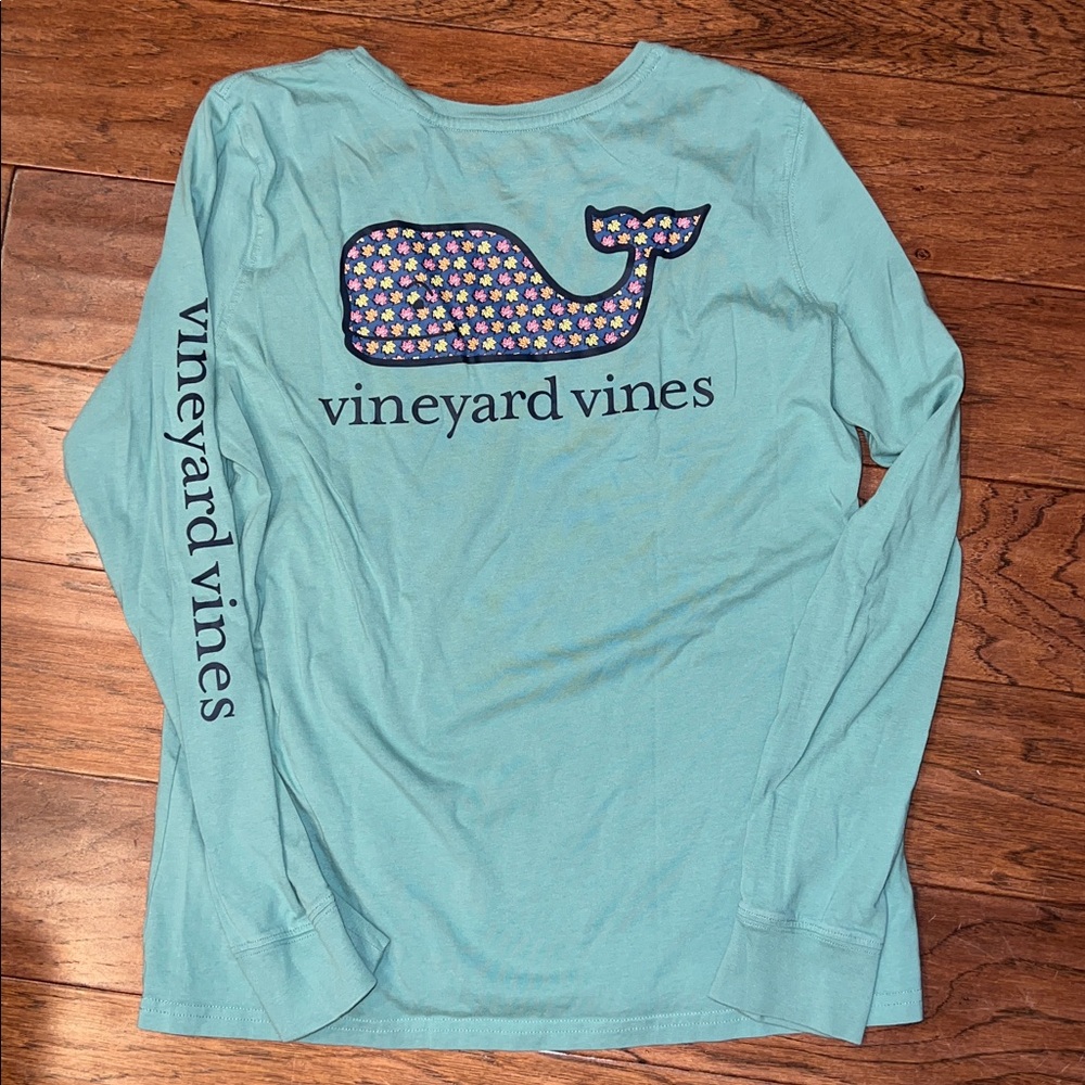 Vineyard Vines Shirt Long Sleeve Fall Leaf Tee Medium